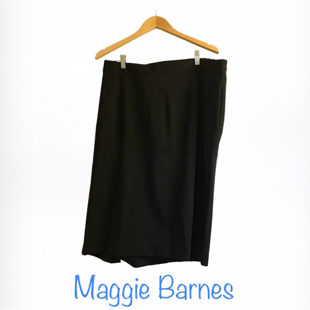 Maggie Barnes Black Midi Straight Skirt, 26W